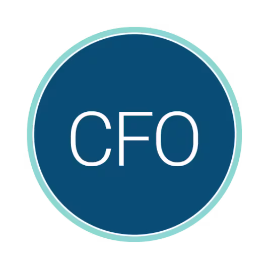 Circular blue logo with a light teal border containing the white acronym “CFO” centered inside.