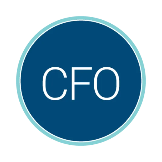 Circular blue logo with a light teal border containing the white acronym “CFO” centered inside.