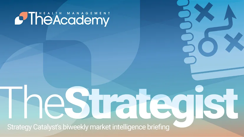 Visual banner featuring the text "The Strategist" and a graphic evoking a football play diagram.