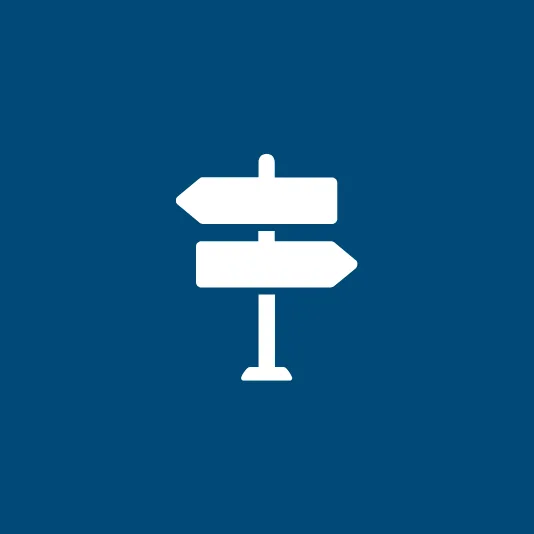 Directional signpost icon.