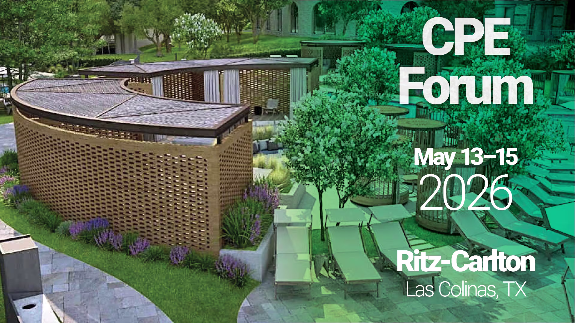 Promotional graphic for the CPE Forum taking place May 13-15, 2026, in Las Colinas, TX.