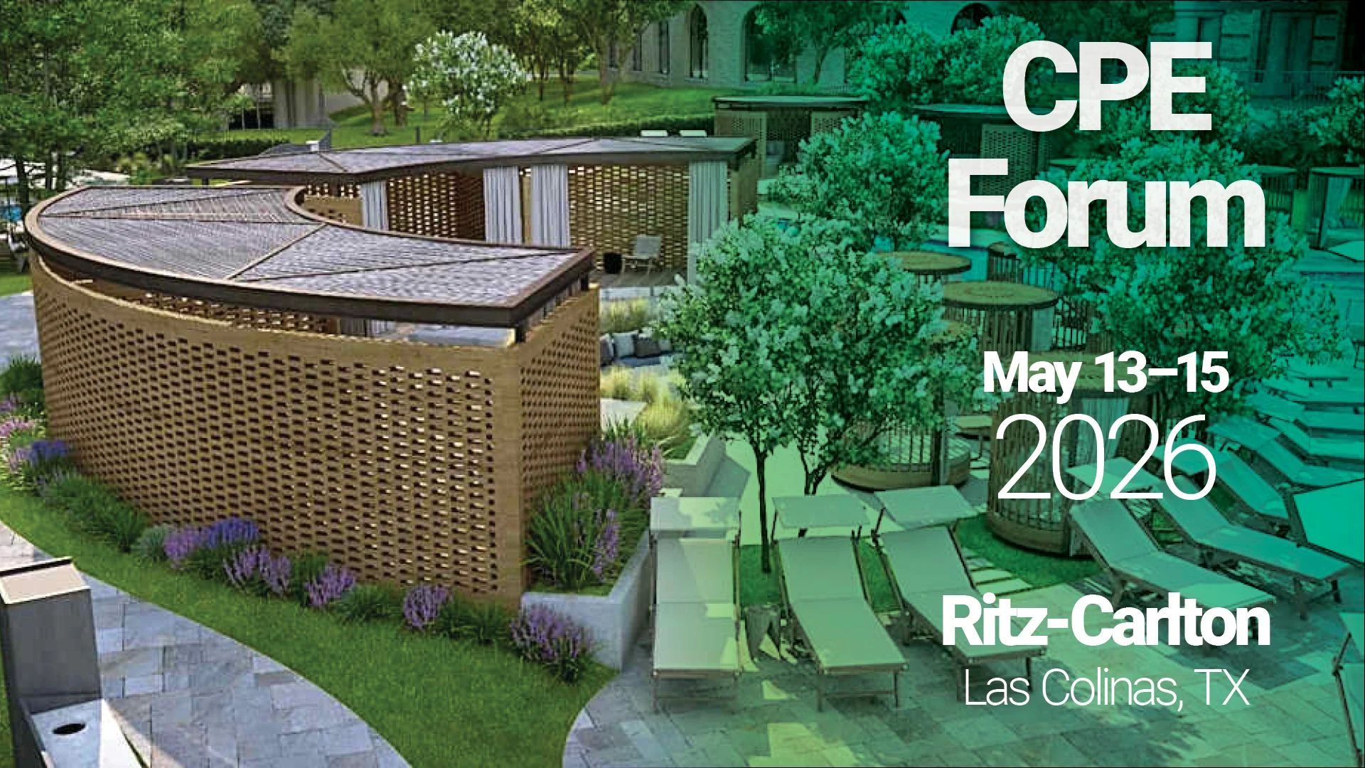 Promotional graphic for the CPE Forum taking place May 13-15, 2026, in Las Colinas, TX.