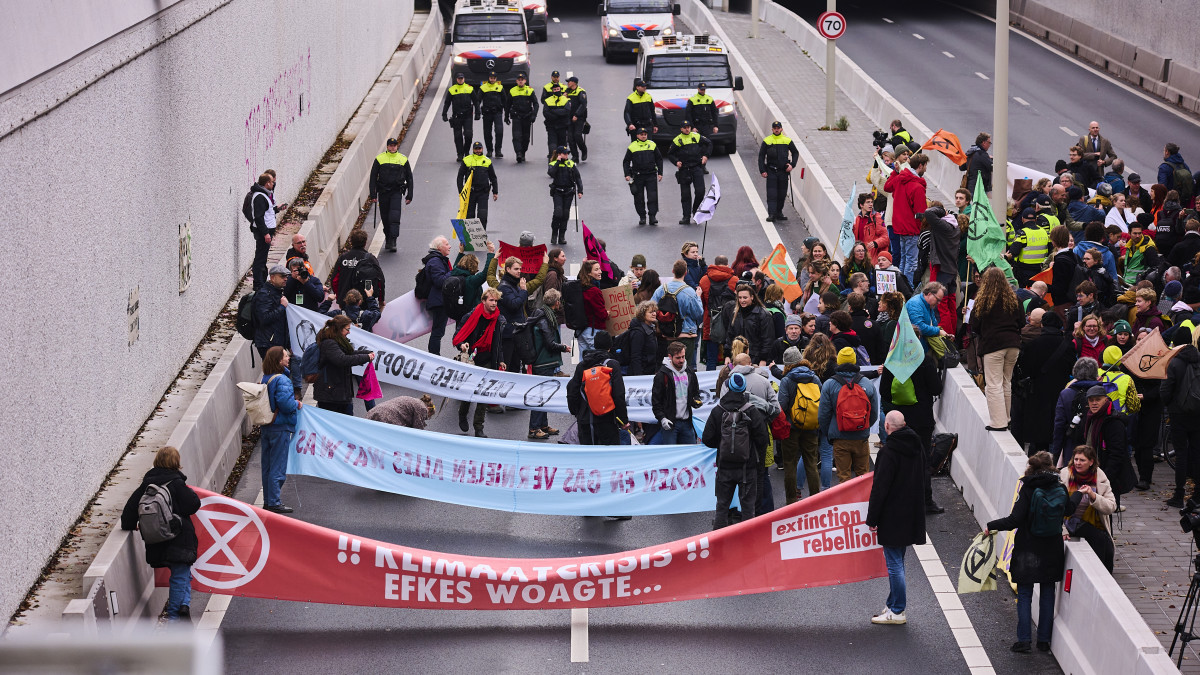 Blokkade A12 november klimaatactivisten