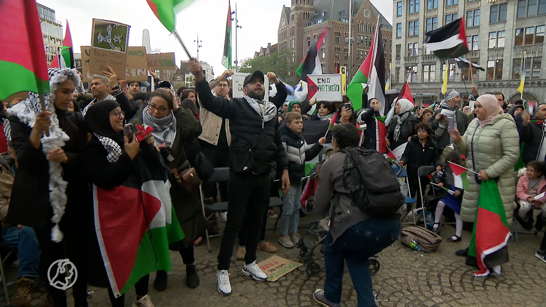 In totaal 15.000 demonstranten voor Palestijnen op Dam, drie aanhoudingen Hart van Nederland