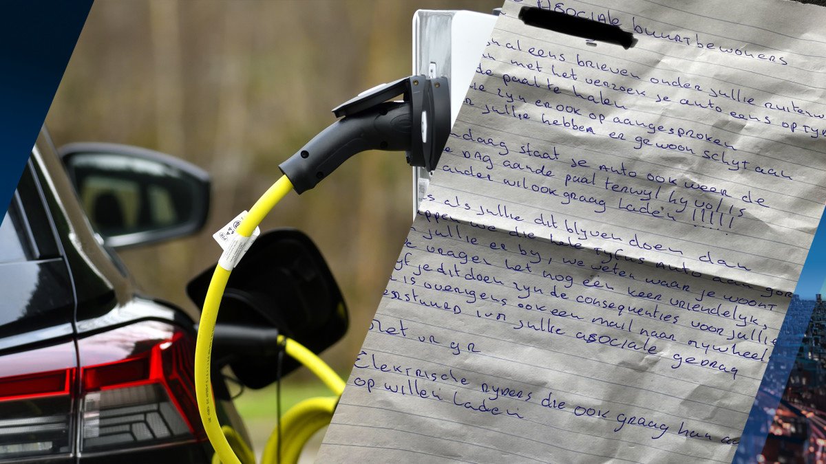 Brenda ontvangt dreigbrief over elektrische auto die constant aan laadpaal hangt