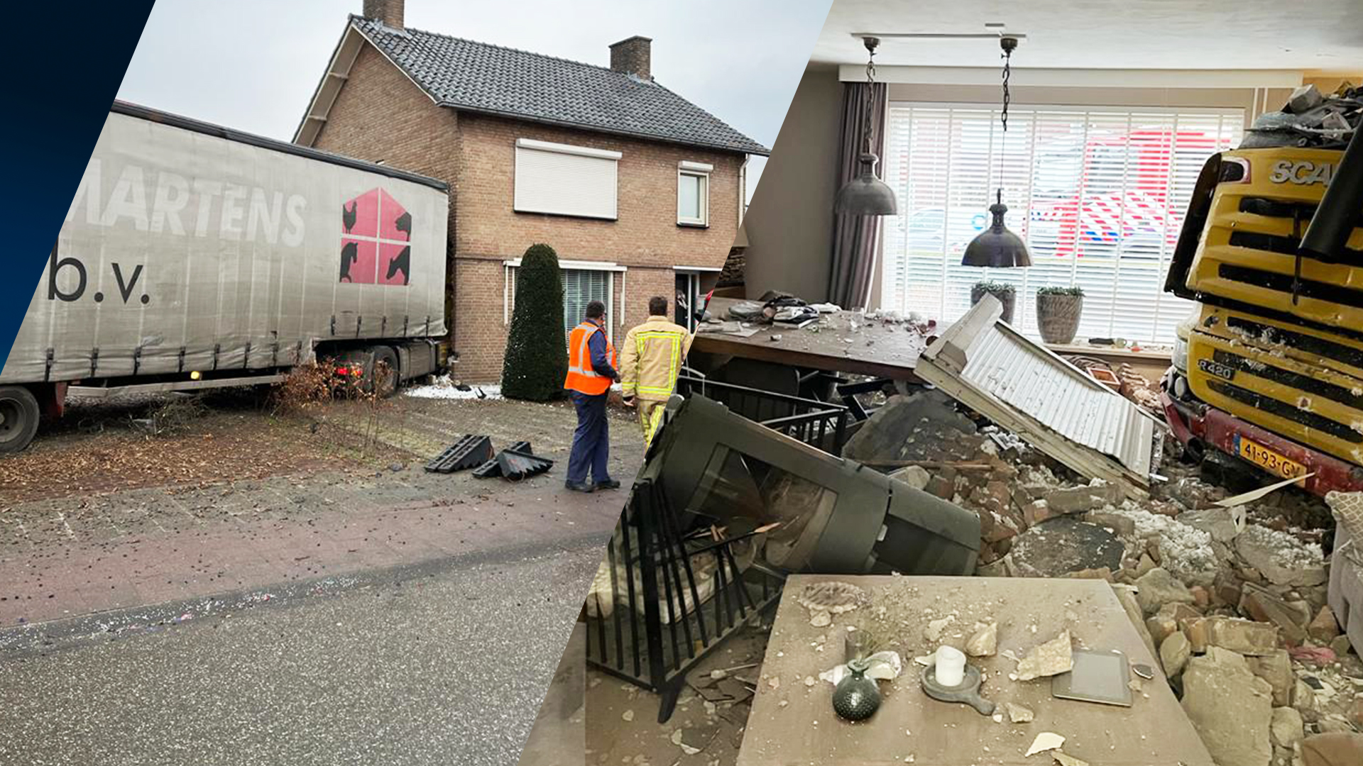 Vrachtwagen Rijdt Woning Binnen In Maarheeze, Gewonde Chauffeur Bevrijd ...