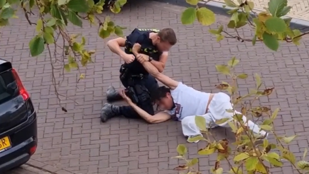 Verbijstering om arrestatie van beenloze man: 'Verdachte verzette zich hevig' - screenshot Dumpert