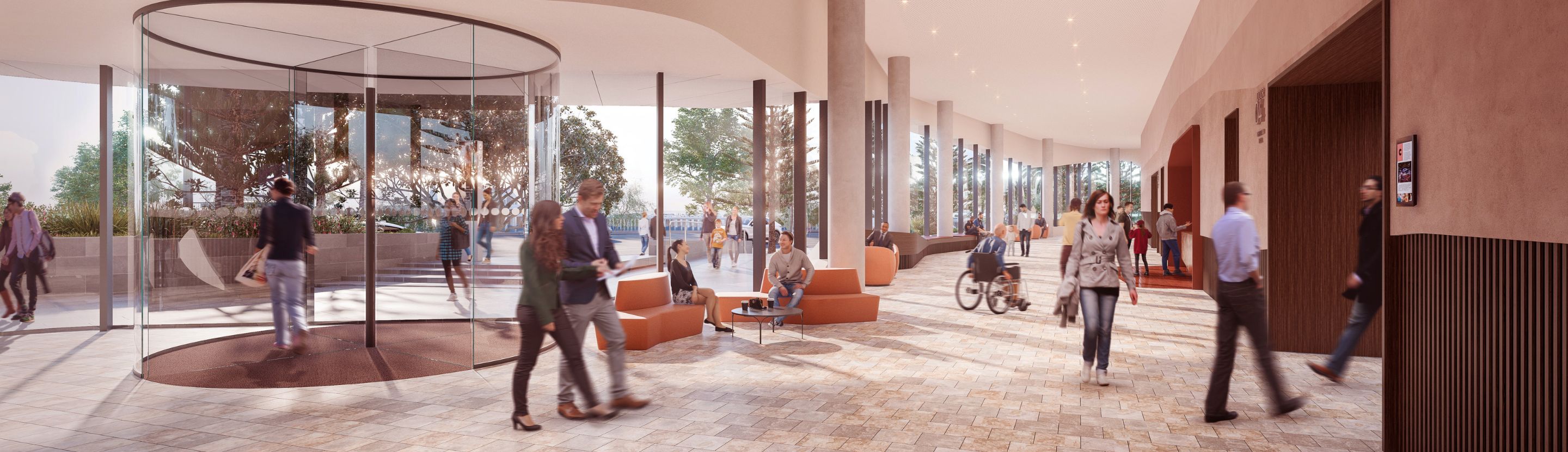 Render of the inside of the new Geelong Convention and Exhibition Centre precinct by The Plenary Conventions consortium. 