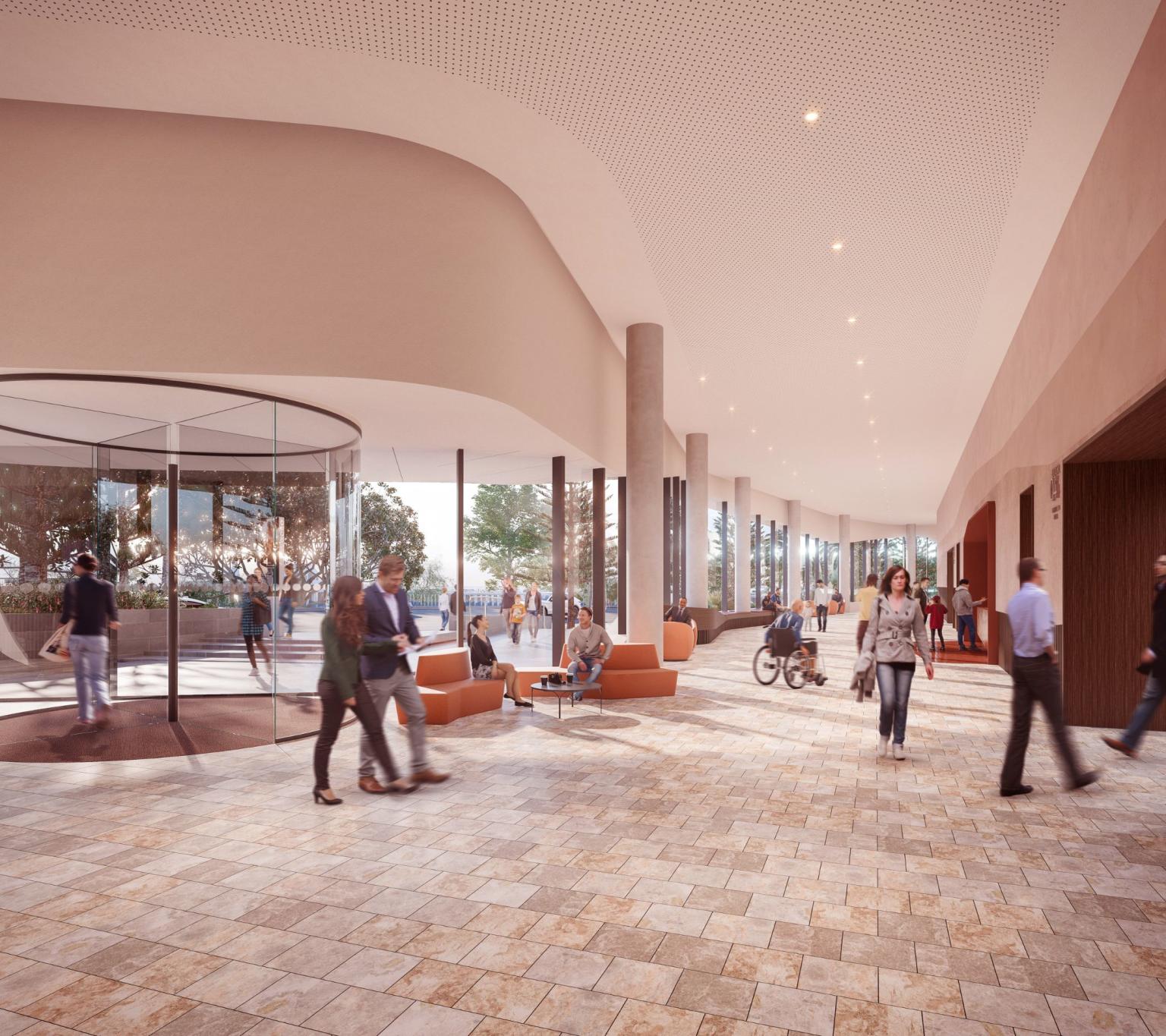 Render of the inside of the new Geelong Convention and Exhibition Centre precinct by The Plenary Conventions consortium. 