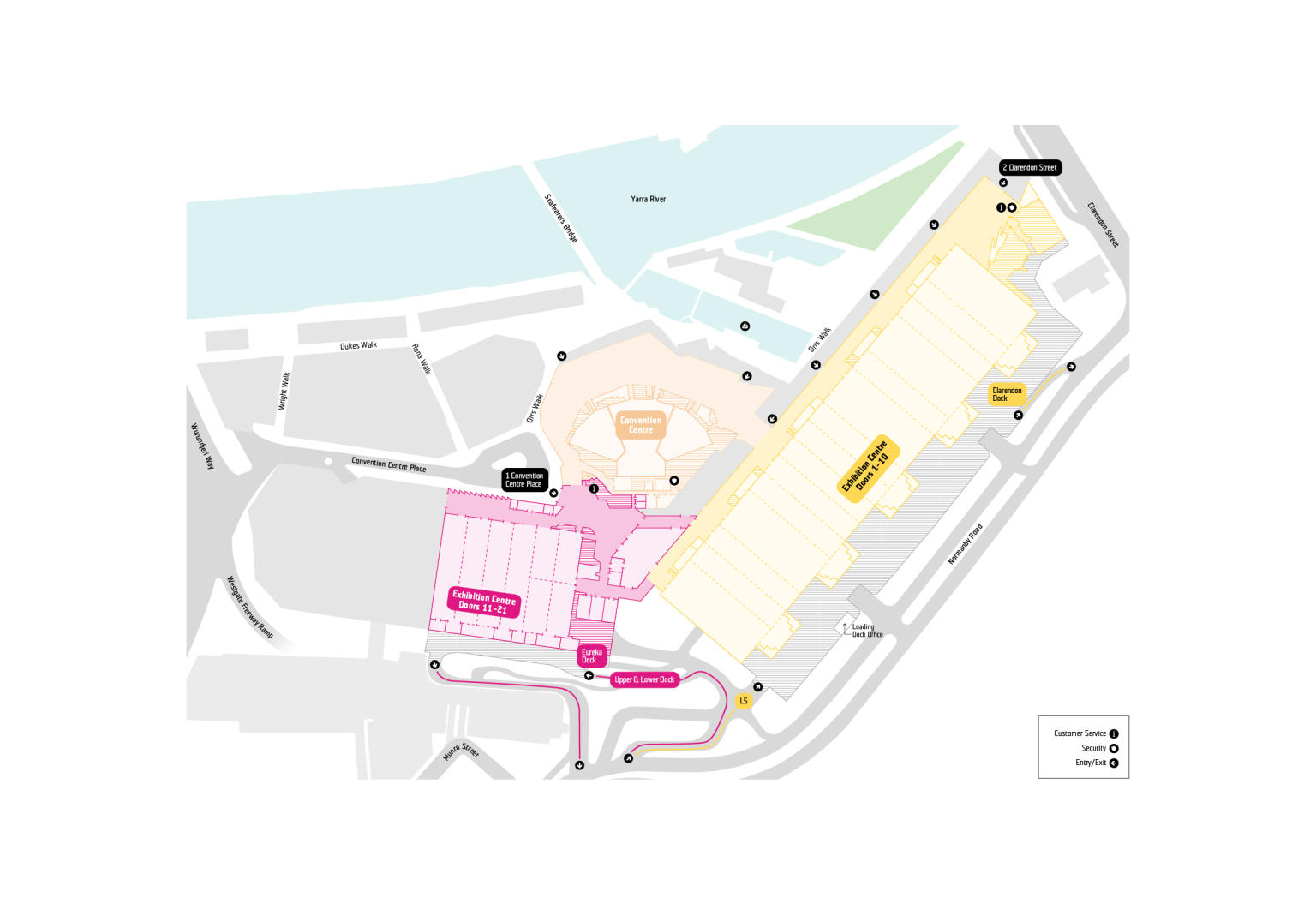 Melbourne Exhibition Centre loading dock map