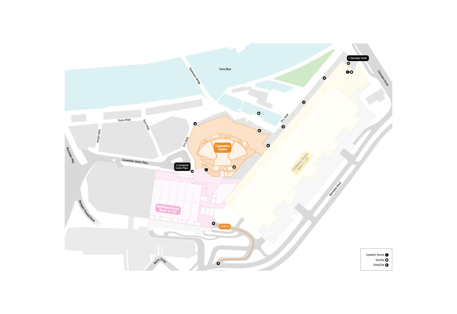 Melbourne Convention Centre loading dock map
