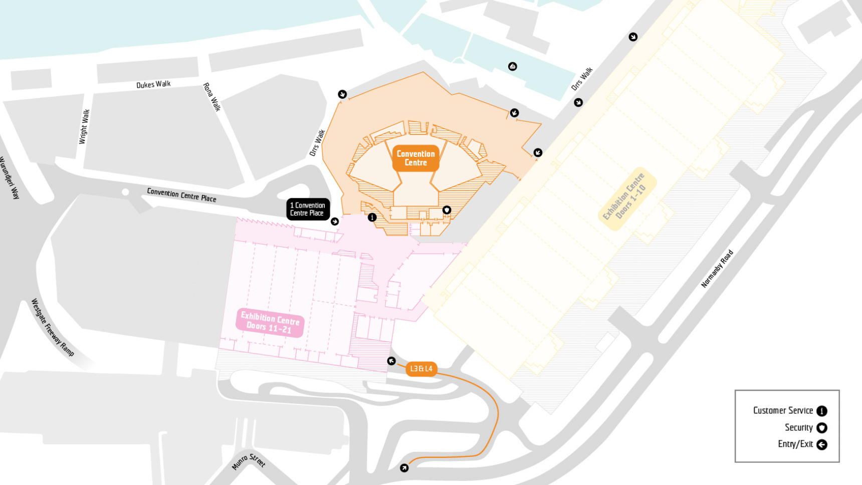 Melbourne Convention Centre loading dock map