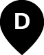 Black marker with letter D. 