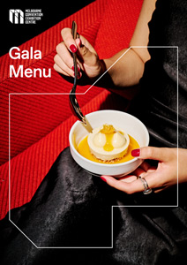 Cover image of the MCEC gala menu.