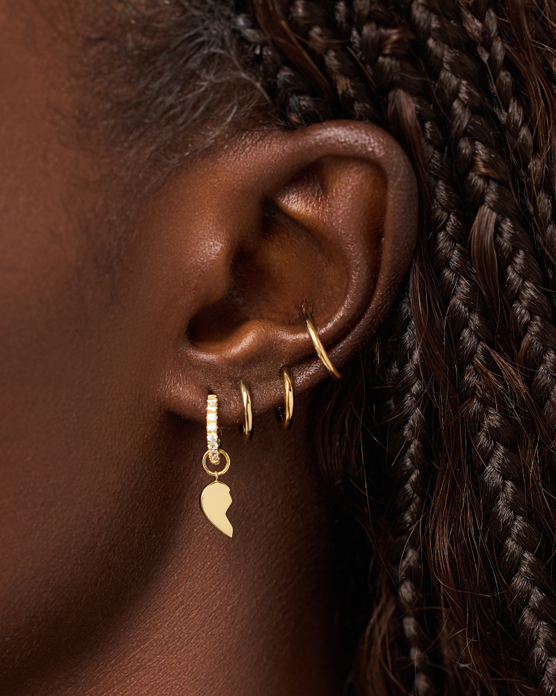 Gold Huggie Hoop Earrings - Pave Huggie Hoops Small - Shop the Look