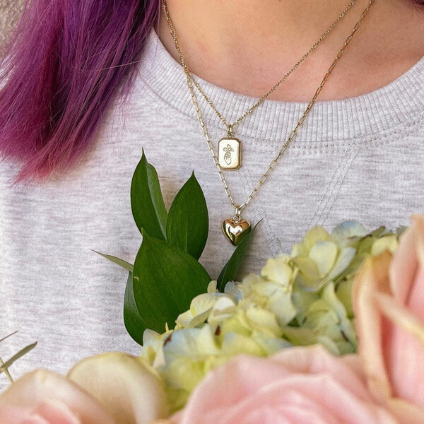 Puffed Heart Necklace - Lev | Ana Luisa 