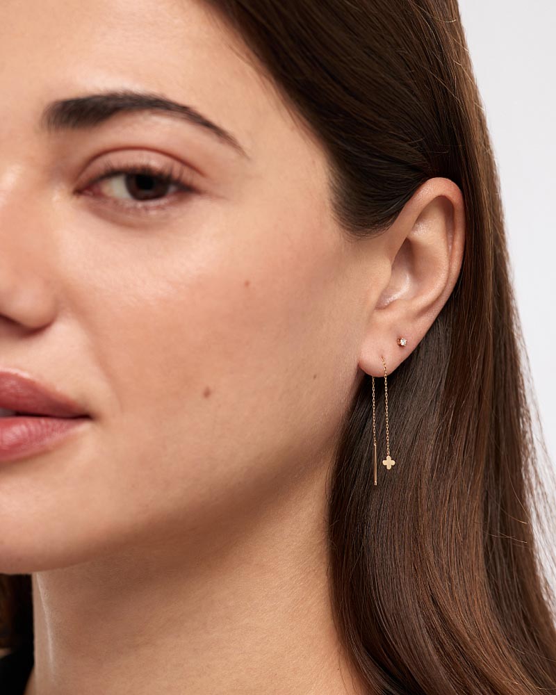 Mini Flower Threaders & Gold Mini Diamond Studs