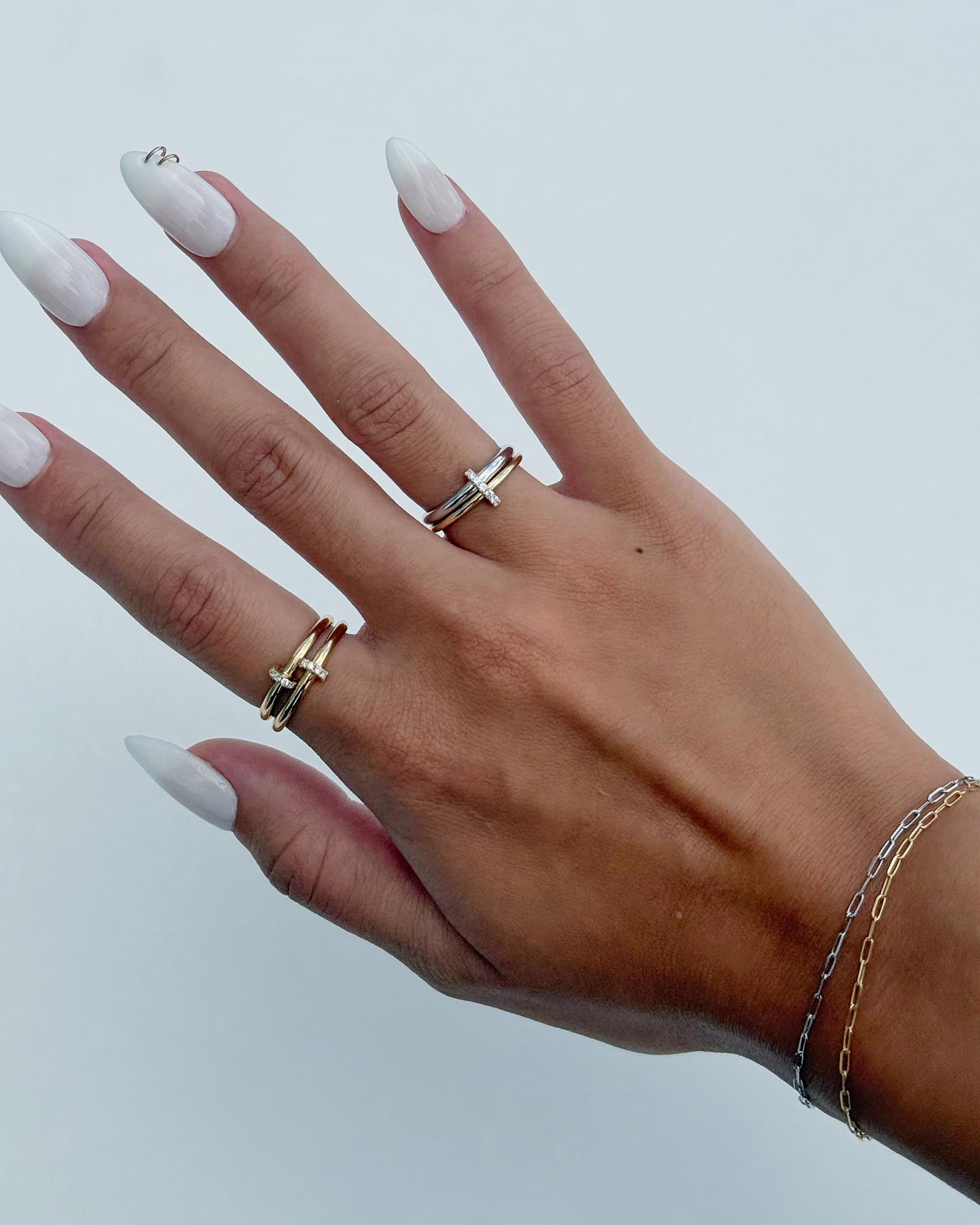 Two Tone Diamond Link Ring - Shop the look
