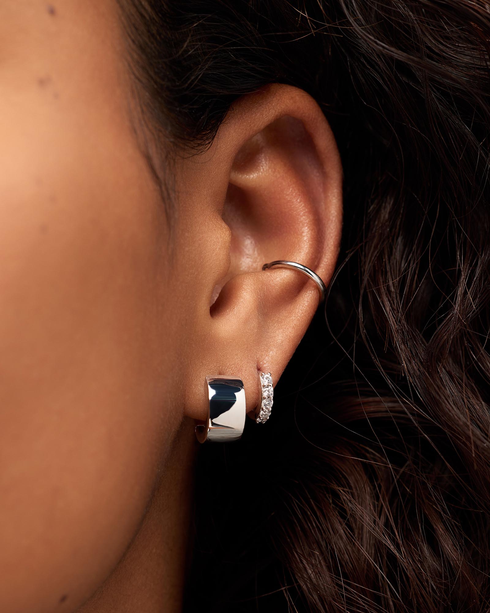 Eden Hoops Silver & Suzanne Silver, Simple Ear Cuff Silver