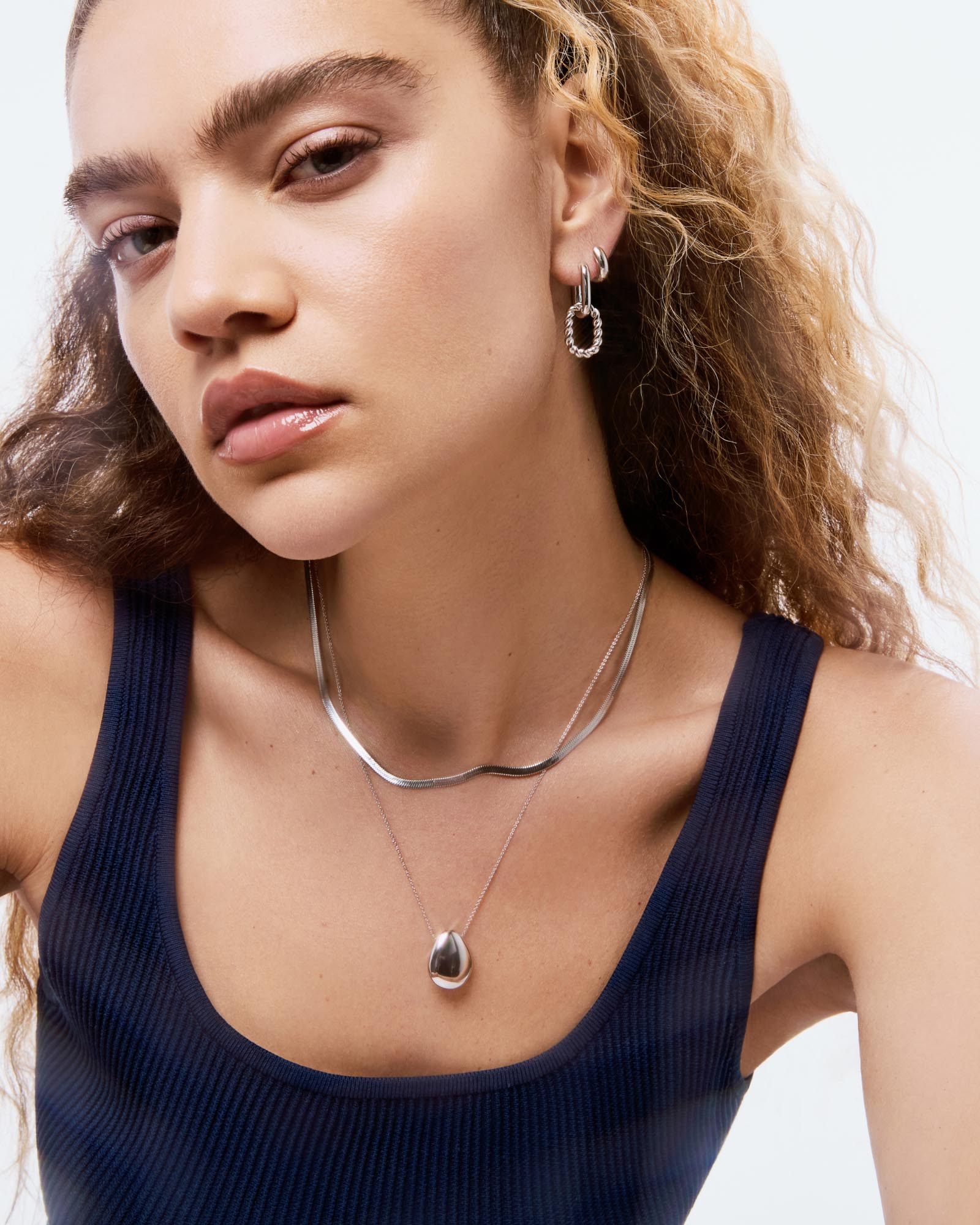 Double Hoop Earrings - Ash Double Silver - Shop the Look