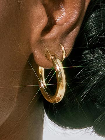 14K Gold Pearl Huggie Hoop Earrings - Ashley - Gold - Ana Luisa Jewelry - Black Friday Earrings