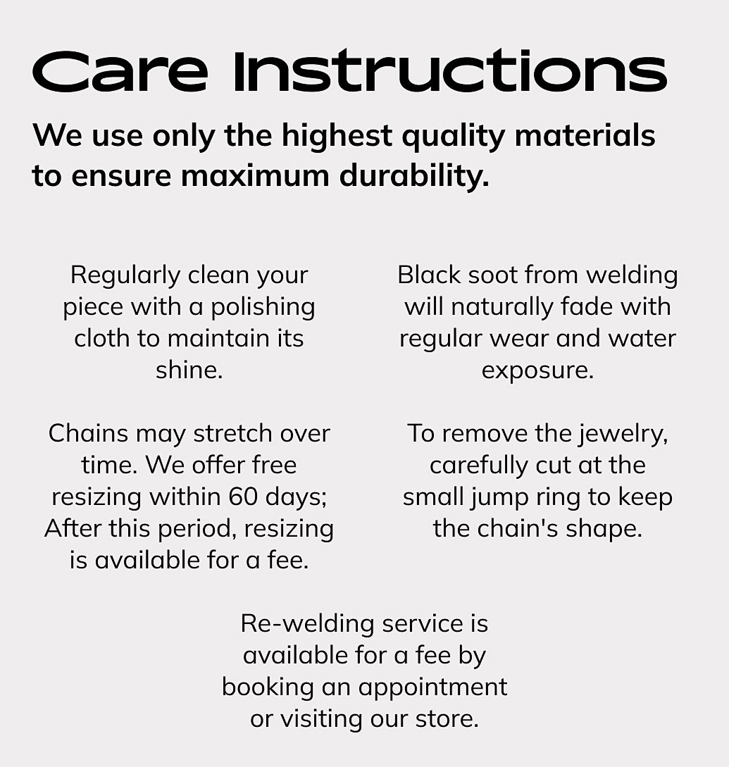 Care Instructions Permanent Jewelry