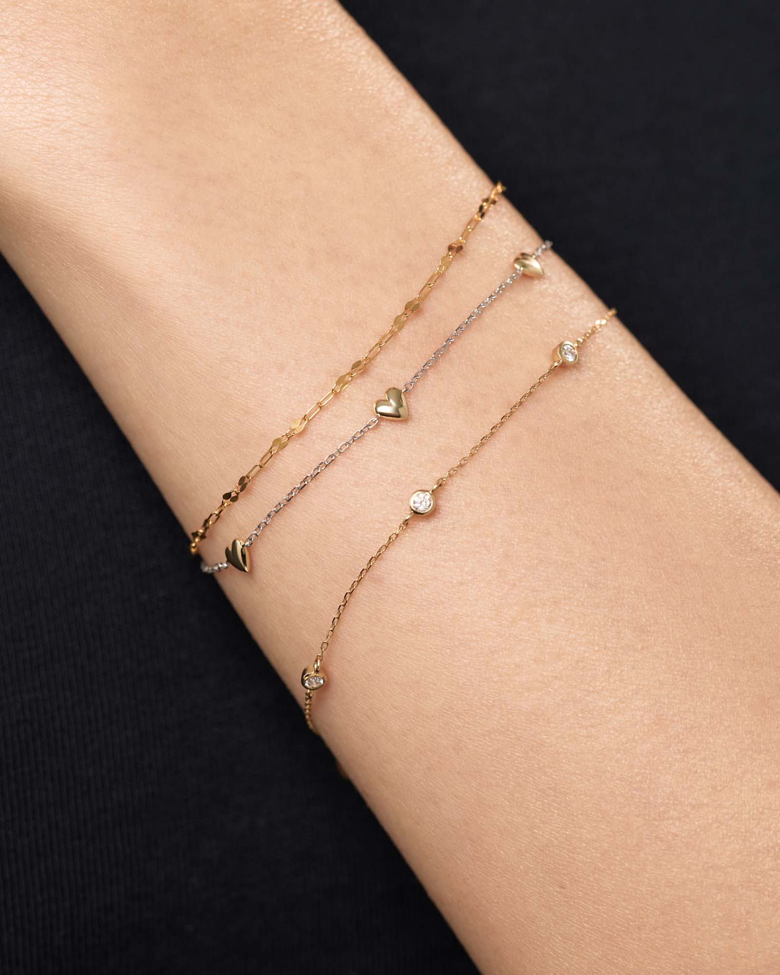 Two Tone Heart Station Bracelet - Shop the look