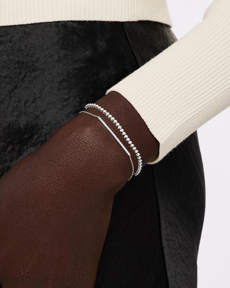 MTO Solid White Gold - Pave Diamond Bar Bracelet - Shop the Look