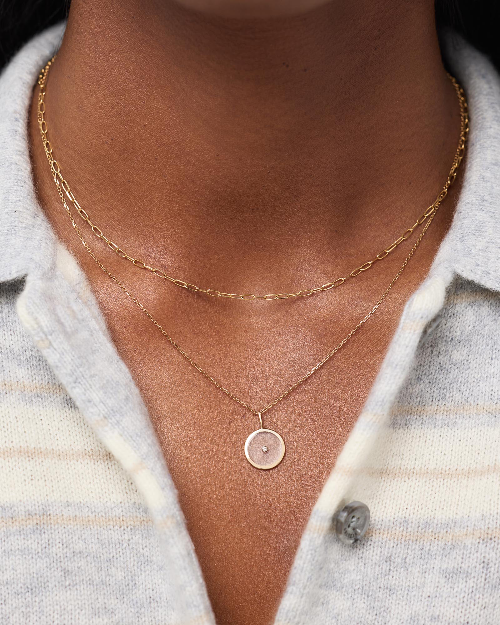 Gold Floating Diamond Large Necklace - Shop the look