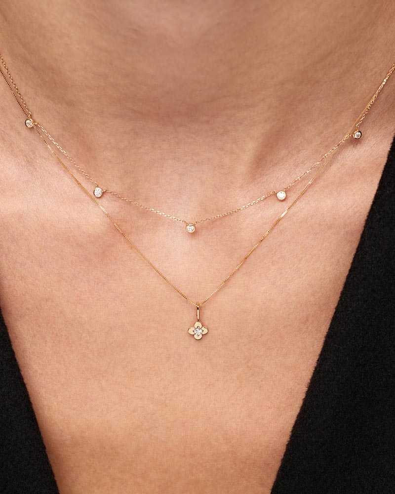 Diamond Flower Charm Necklace - Shop the look