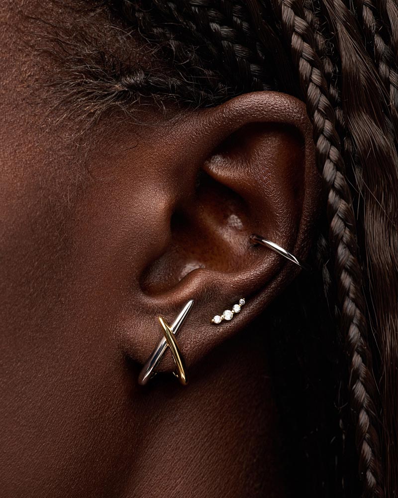 Gold Stud Earrings - Sloane Two Tone | Ana Luisa | Online