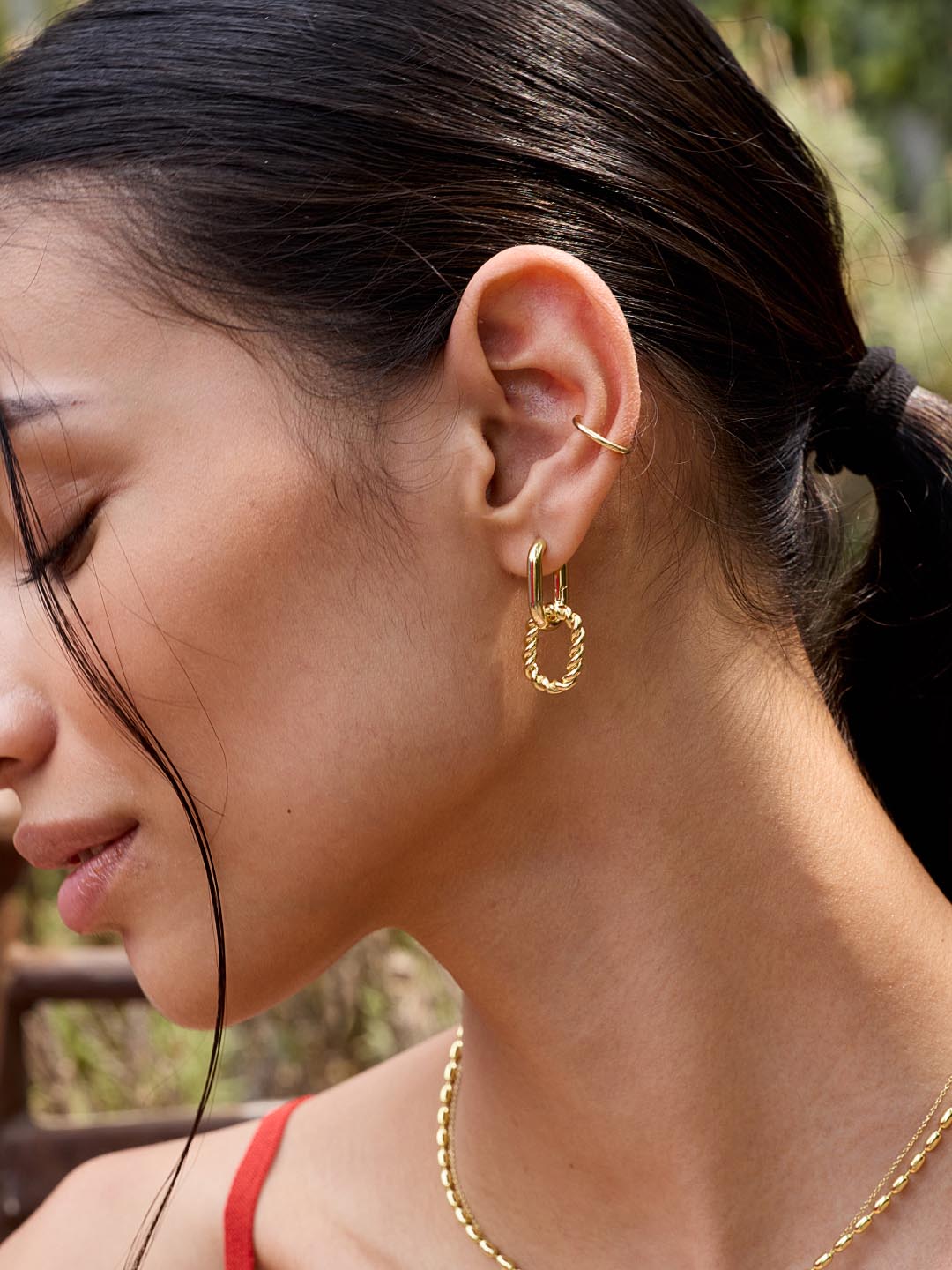 【ana luisa】ASH DOUBLE SILVER Double Hoop Earrings(3color) Double Hoop Earrings - Ash Double Silver | Ana Luisa