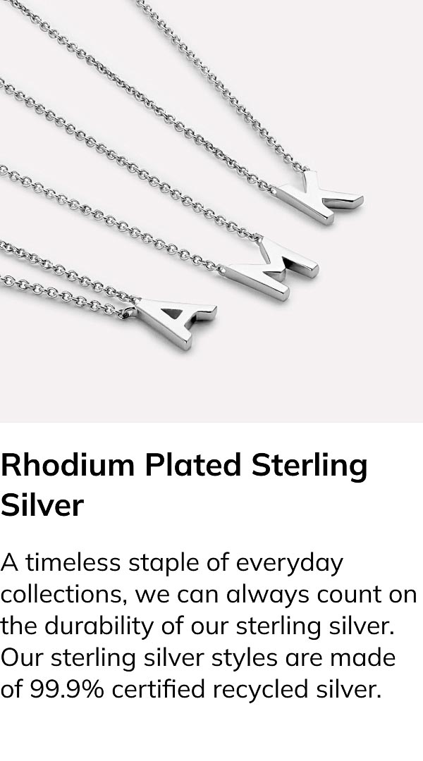 Rhodium Plated Sterling Silver