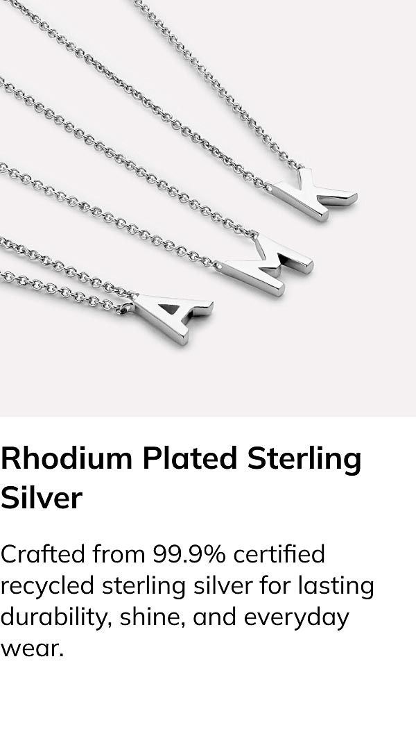 Rhodium Plated Sterling Silver