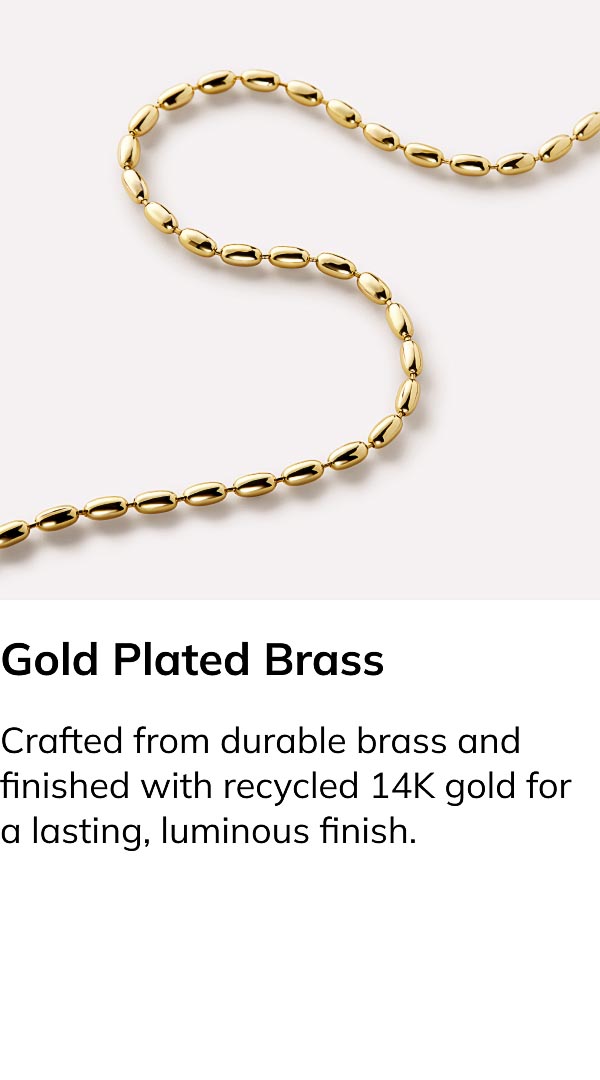 Gold plated brass
