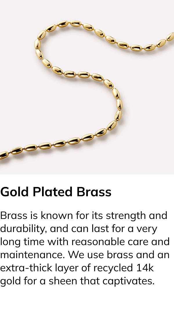 Gold plated brass