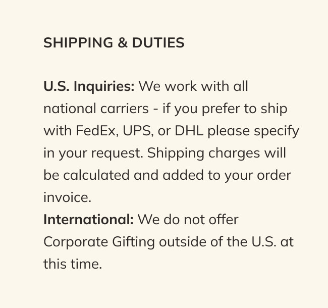 shipping & duties