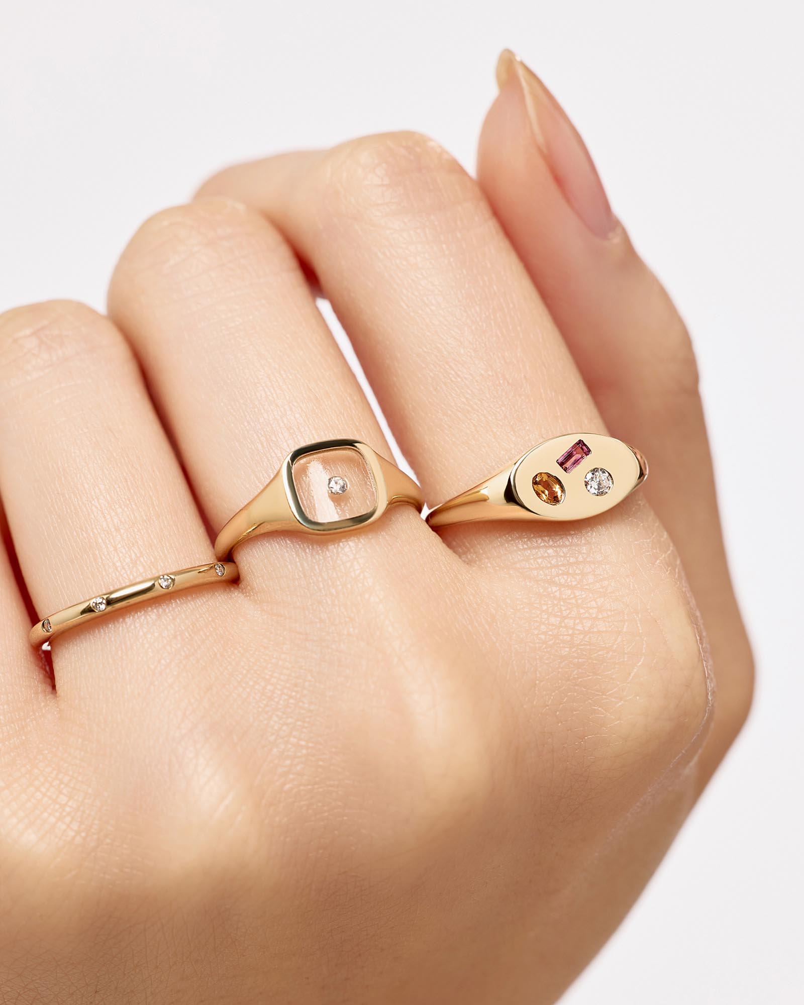 3 Stone Signature Signet Ring - Shop the look
