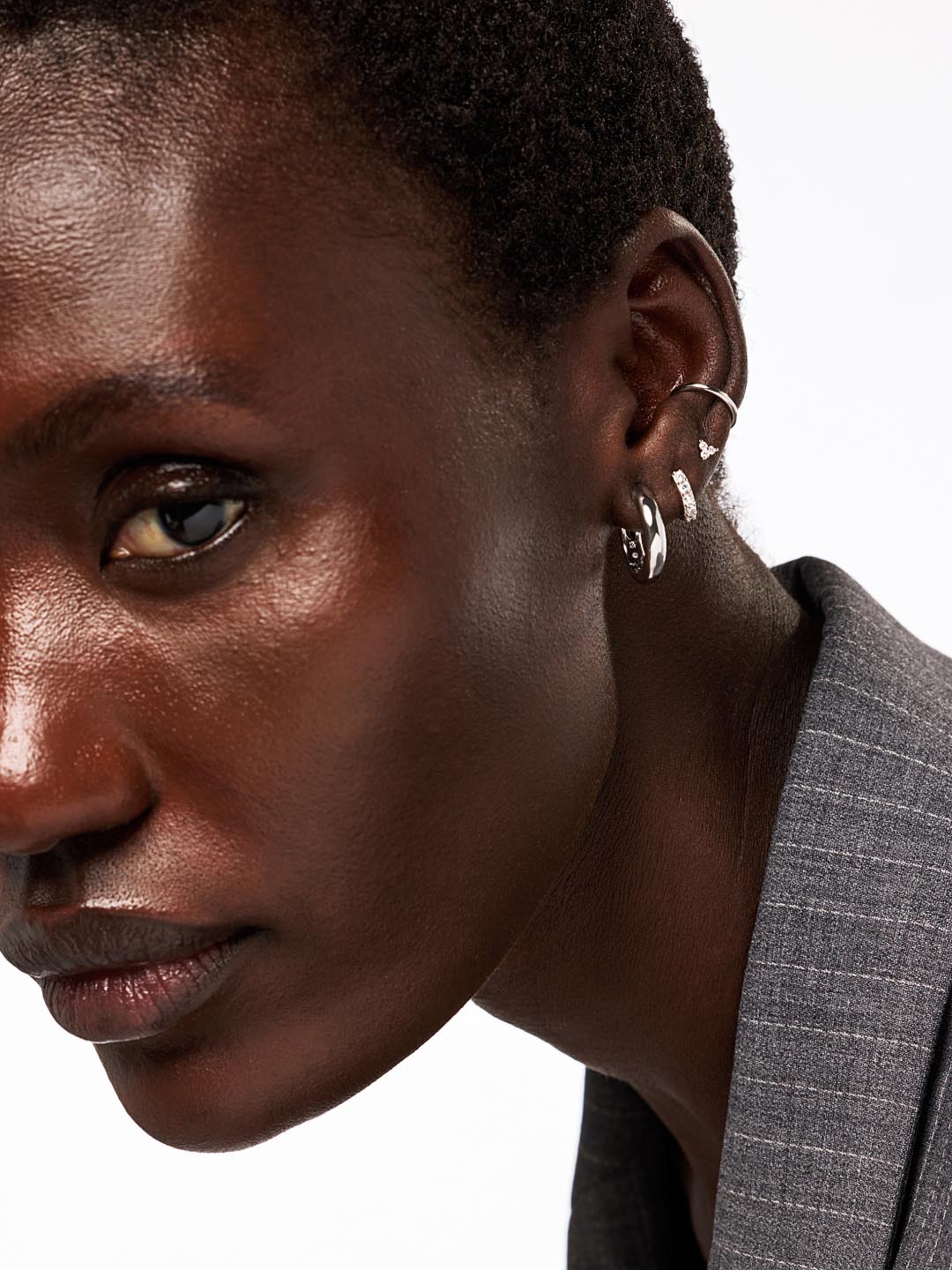 Silver Hoop Earrings - Giulia Medium Silver | Ana Luisa