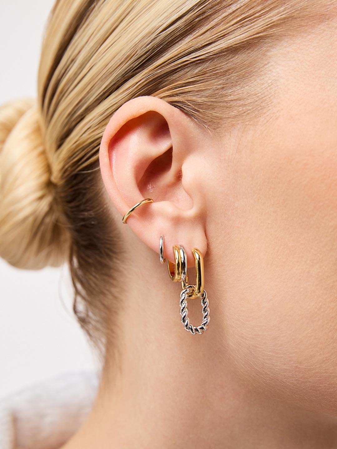 Double Hoop Earrings - Ash Double Two Tone | Ana Luisa