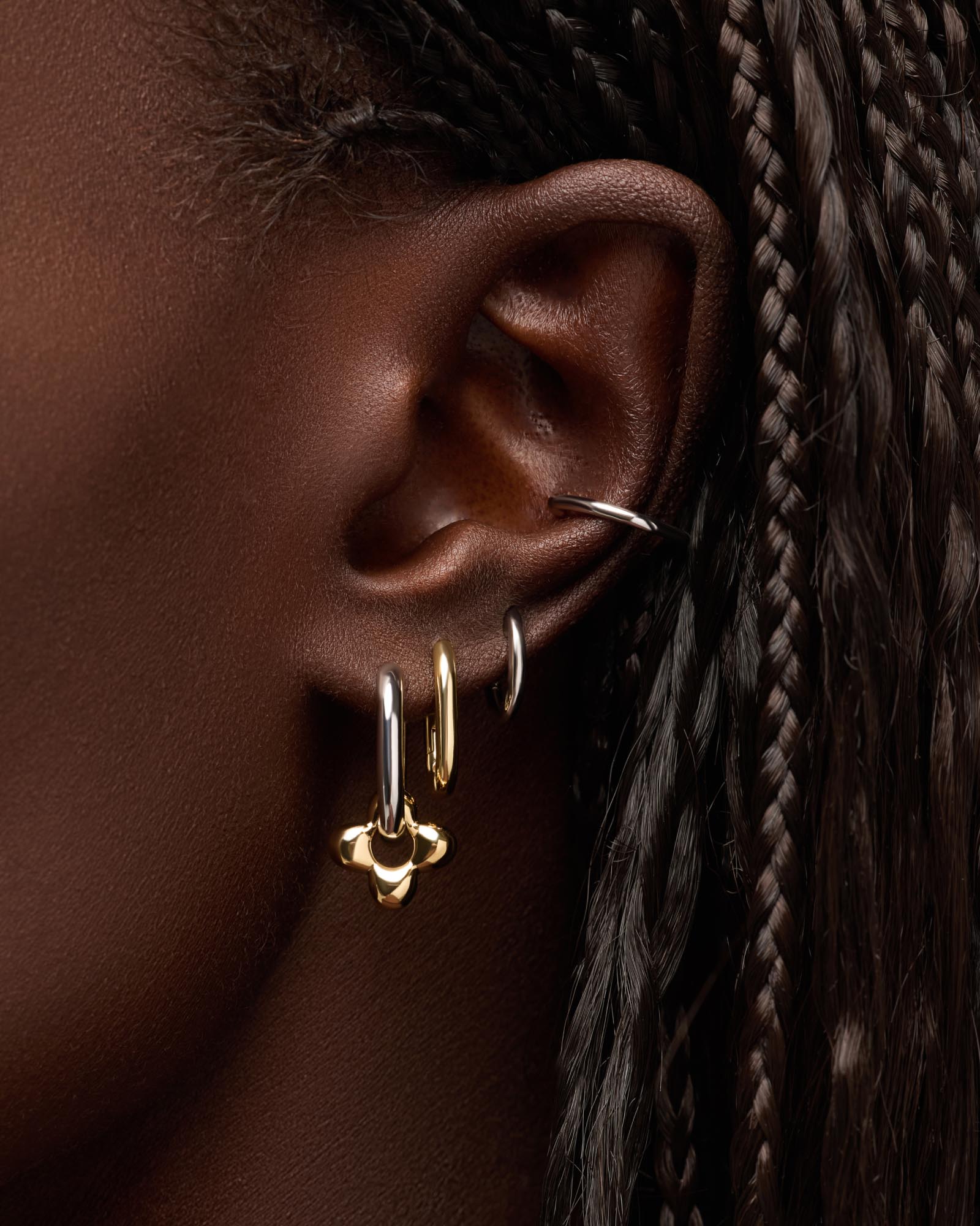 Mini Huggie Hoops Silver - Shop the look