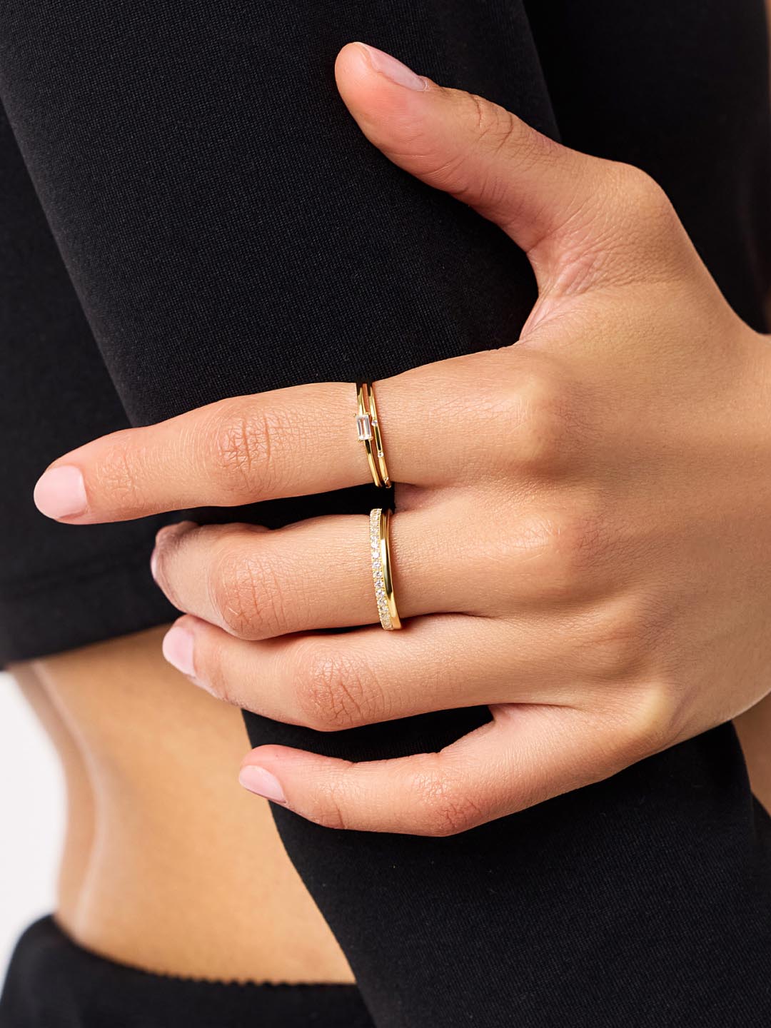 ana luisa リング 指輪 14K CELINE DOUBLE Gold Band Ring Gold Band Ring - Celine Double | Ana Luisa | Online Jewelry