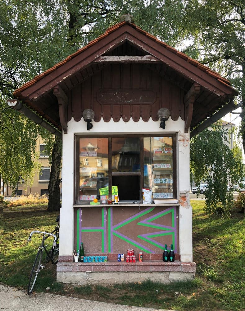 Postcard kiosk with HKB students, 2022