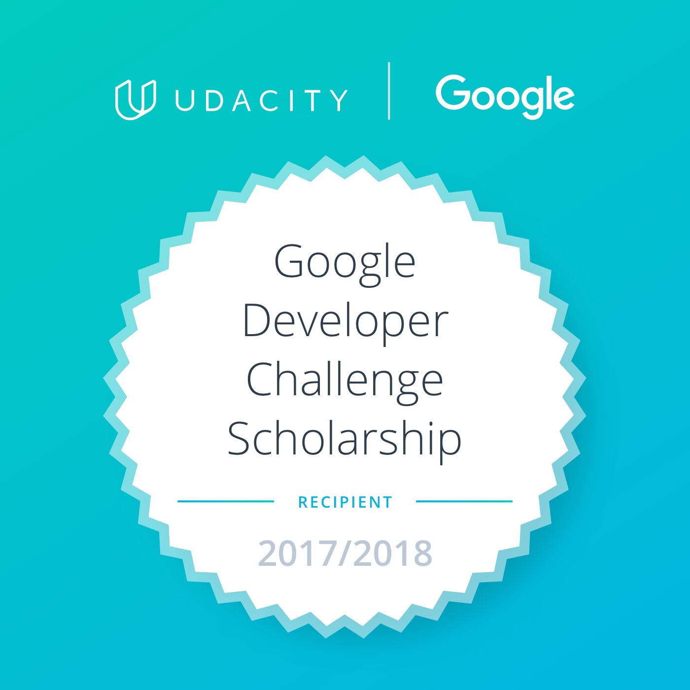 Google developer challenge scholarship badge