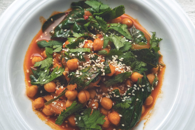 Chickpea and Spinach Stew 