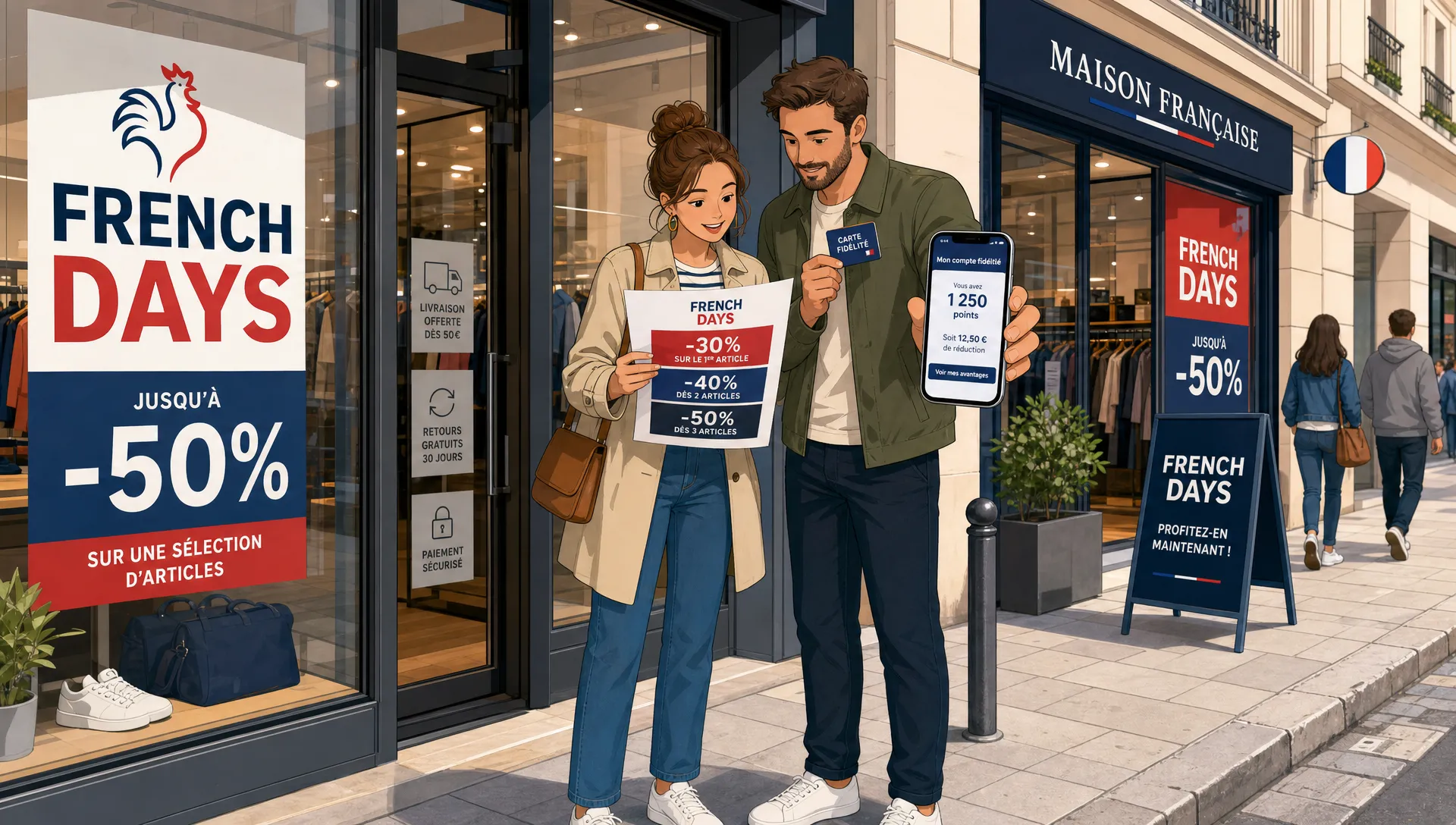 Une table de préparation d’achat avec un ordinateur, un carnet de prix cible et un panier, pour comparer le cashback pendant les French Days 2026.