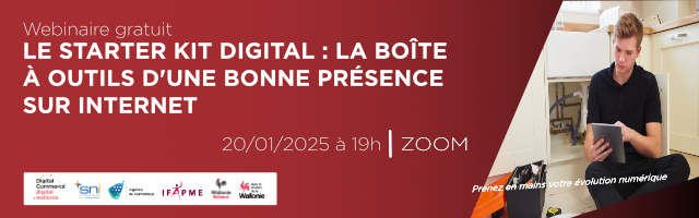 Webinaire Digital Commerce. Le starter kit digital : la boîte à outils d'une bonne présence sur Internet 20 janvier 2025's banner