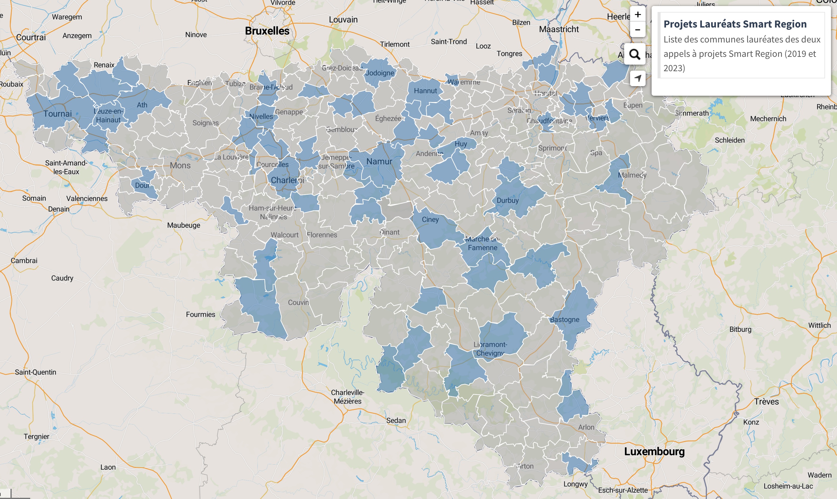 Cartographie - PRC - Lauréats Smart Région 2023