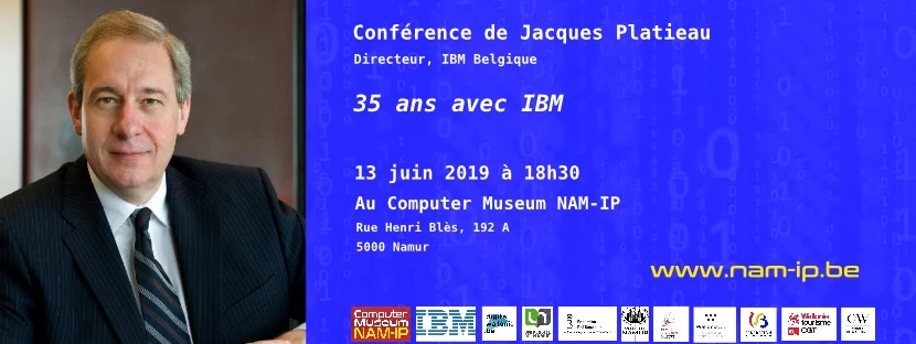 Conférence de Jacques Platieau (directeur IBM Belgique) : 35 ans avec IBM's banner