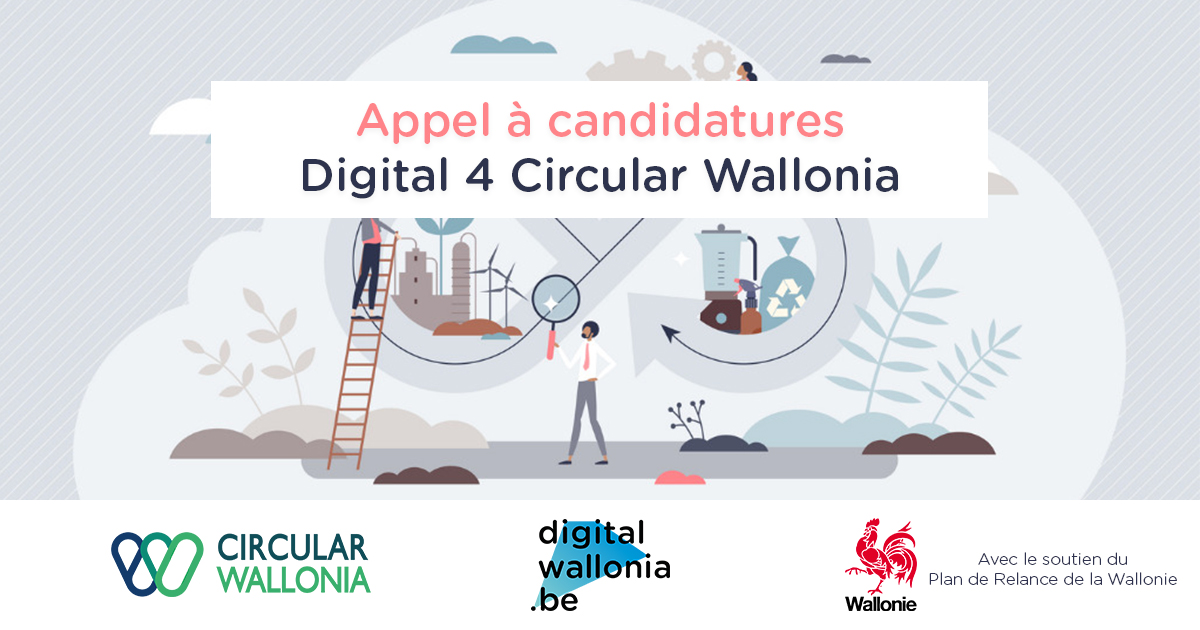 Visuel Appel à candidatures Digital 4 Circular Wallonia